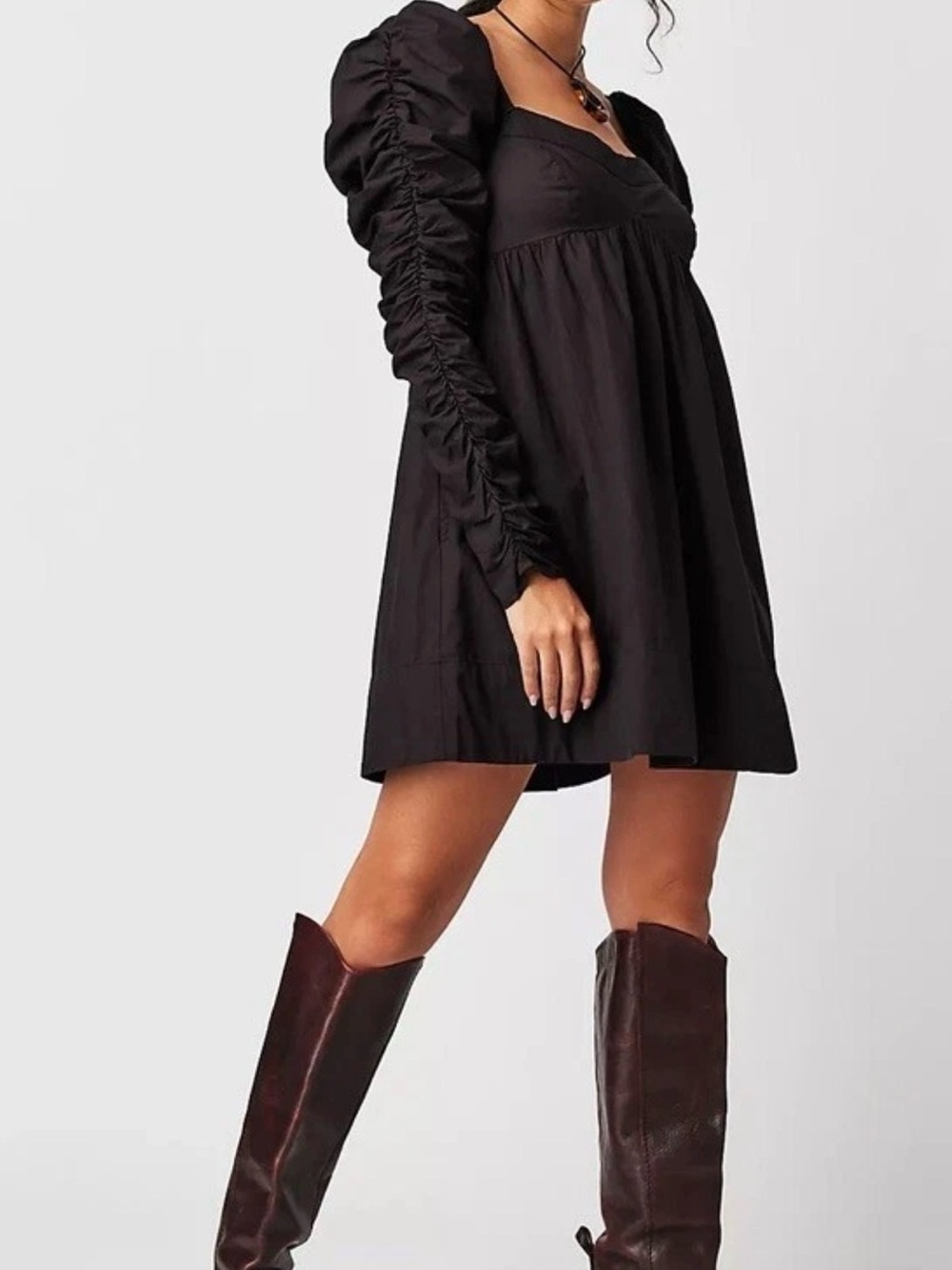 Free People Black Babydoll Mini Dress